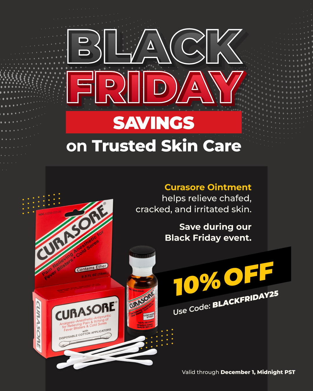 Curasore ointment for skin relief