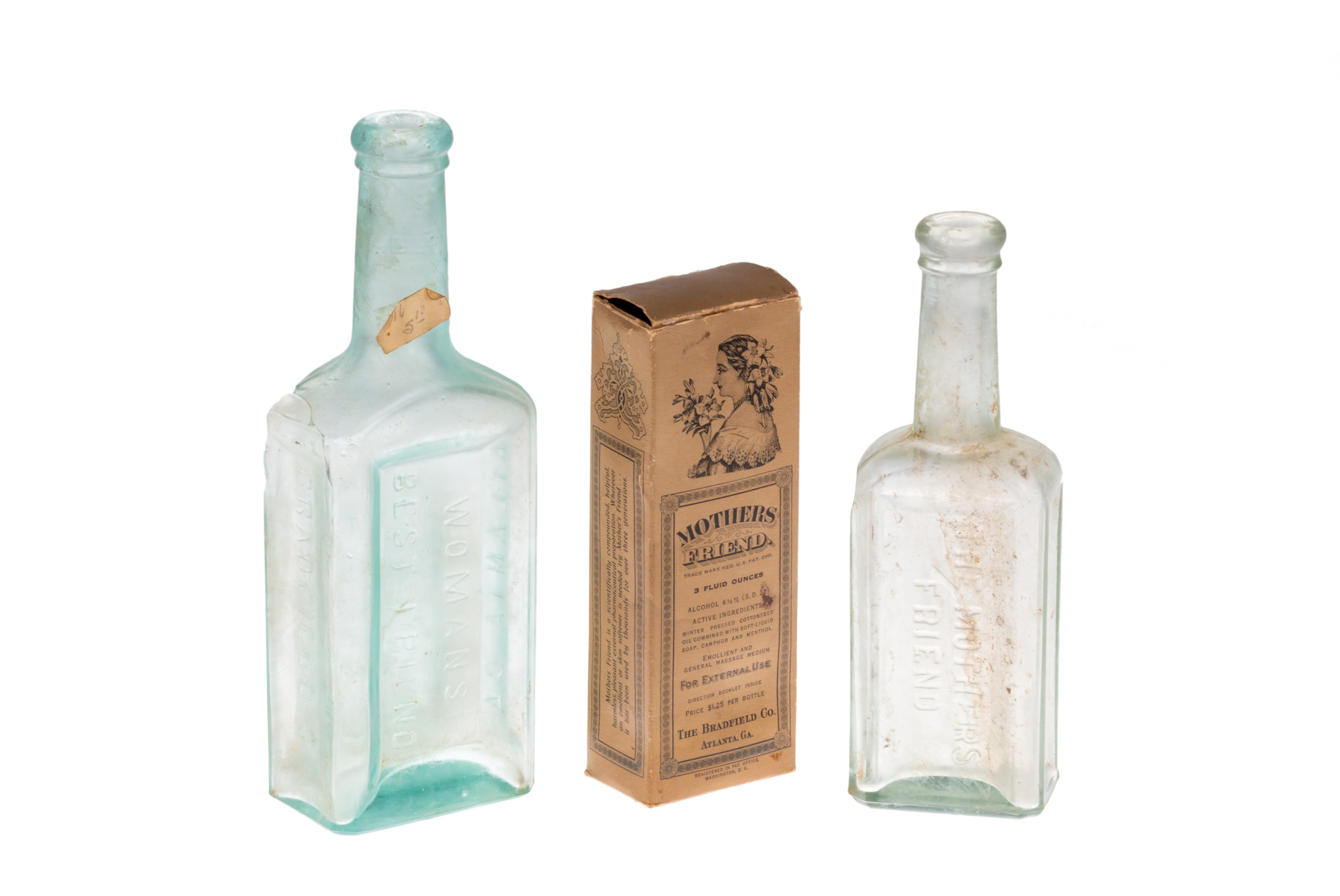 Historic Mother’s Friend bottle from early production era