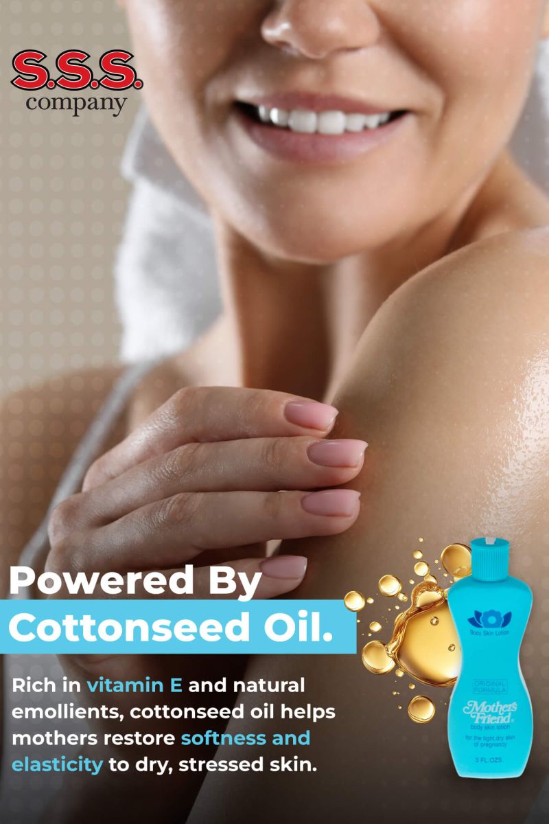 Lotion being smoothed over a shoulder